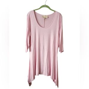 ANTTHONY Originals Pink Stretch Tunic SharkBite Hem NWOT Size Medium